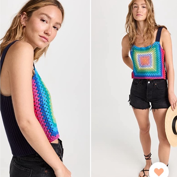 NWT Pistola Denim Vivienne Crochet Top - Picture 3 of 5